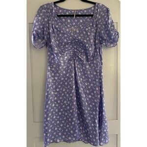 Woman’s Free People Bond Street Mini Dress Floral Lilac Dress Size 12